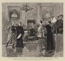 Il mercante di Venezia al Lyceum Theatre, la scena del processo